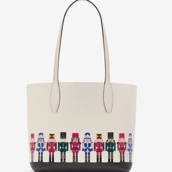 Kate Spade Oh What Fun Nutcracker Leather Small Tote with Wristlet Holiday